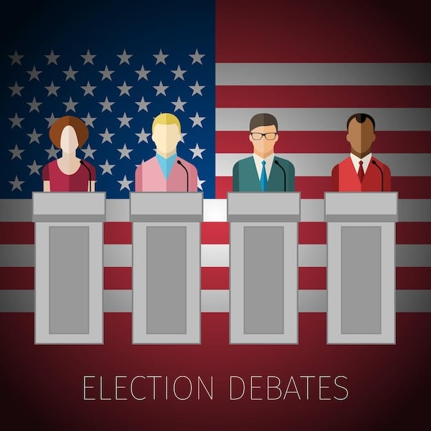 A split image featuring a diverse group of voters casting ballots on one side and the interior of the Senate chamber on the other, symbolizing the connection between elections and policy-making.