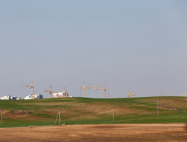 A modern wind farm with large turbines generating clean energy, with an emphasis on sustainable energy infrastructure.