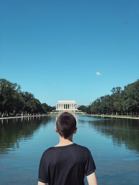 A split image showing the US Capitol building on one side and a concerned family looking at bills on the other, representing the tension between political decisions and household finances.