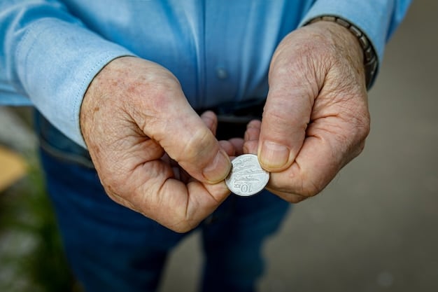 A close-up shot of a senior citizen's hands holding a Social Security card, symbolizing the reliance on Social Security benefits for retirement income.