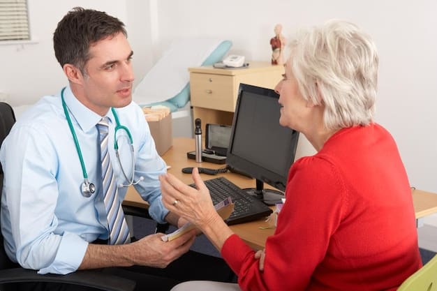 A doctor examining an elderly patient with a caring expression, representing the importance of Medicare in providing healthcare for seniors.