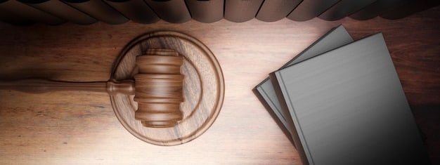 A gavel resting on a stack of legal books, symbolizing the authority and gravitas of the Supreme Court in shaping legal precedents.