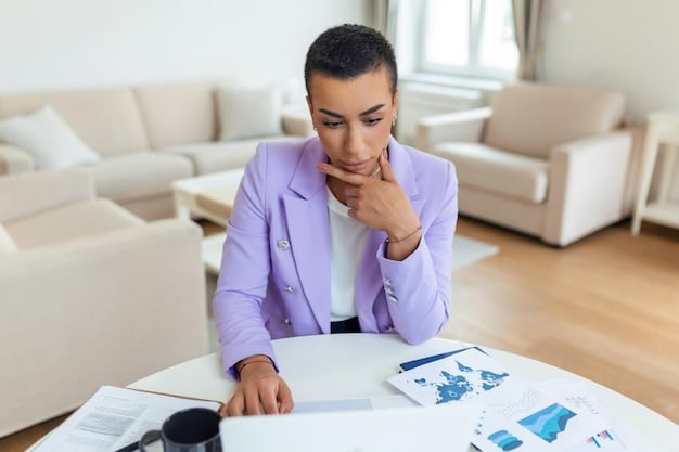 An image of a bank loan officer looking concerned while reviewing a small business loan application. The image should convey the increased scrutiny and stricter lending standards faced by small businesses.