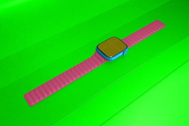 A split image showing a basic pedometer from the 1980s on one side and a modern smartwatch with advanced health tracking features on the other side, illustrating the evolution of wearable tech.
