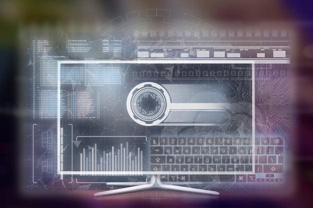 A detailed close-up of a computer screen displaying complex algorithms and financial data visualizations, emphasizing the intricate nature of machine learning in finance.