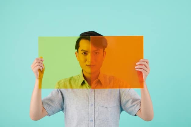 A split-screen showing a heavily filtered social media post on one side and a person looking insecurely at their reflection in a mirror on the other, highlighting the contrast between curated online personas and real-life self-perception.