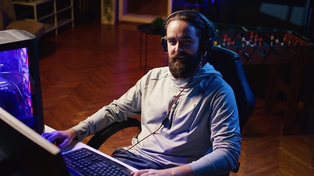 A musician, looking contemplative, sitting in front of a laptop displaying streaming platform analytics, surrounded by instruments in a dimly lit studio, symbolizing the challenging reality of earning income from digital music.