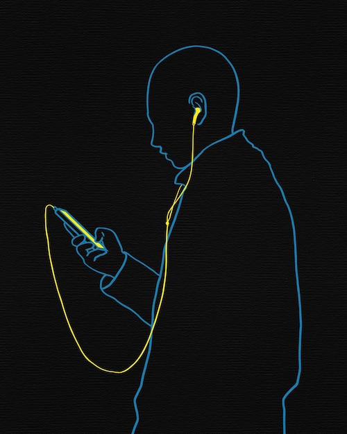 A silhouette of a human artist working on a digital tablet, with translucent, glowing AI network lines overlaying their hands, suggesting collaboration and integration rather than replacement.