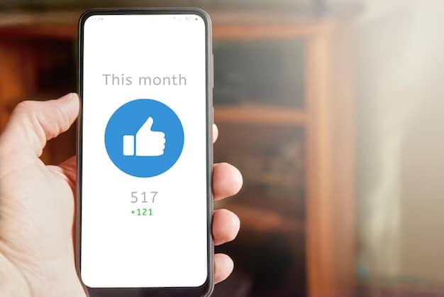 A close-up of a smartphone screen displaying a verified Facebook business page. The focus is on the blue checkmark next to the business name, with subtle background elements showing user engagement metrics like likes, shares, and positive comments. The scene conveys trust and authority in the digital space.