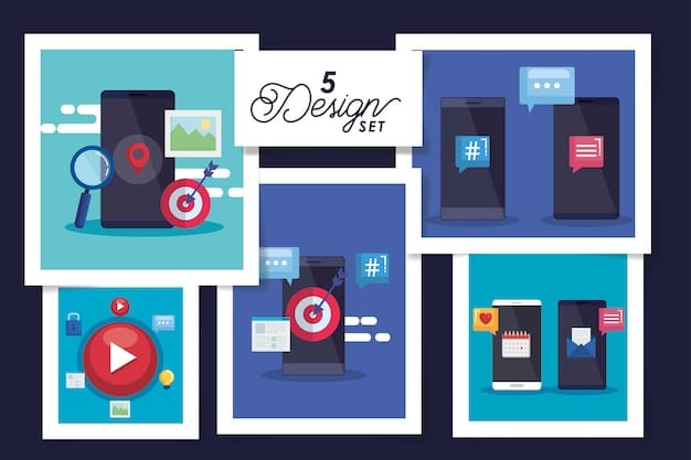 A multi-panel graphic illustrating different Instagram content formats: a feed post with comments, a story with interactive stickers, and the Explore page showing trending Reels.