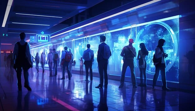 A group of professionals from different locations participating in a holographic meeting, showcasing the immersive and high-quality communication enabled by 6G technology and illustrating How Will 6G Impact US Businesses by 2025.