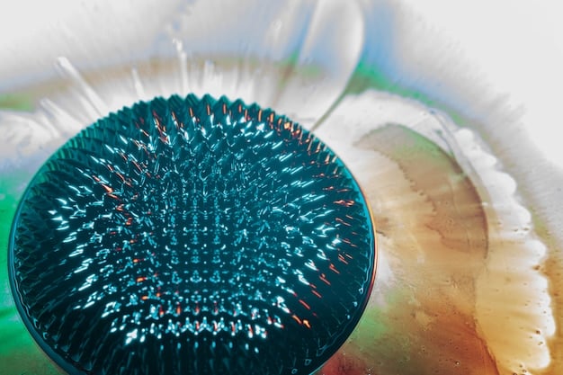 A microscopic view of nanoparticles being used in a drug delivery system. The nanoparticles are shown targeting cancer cells, highlighting the precision and effectiveness of nanotechnology in medicine. The image is brightly lit and uses contrasting colors to emphasize the nanoparticles.