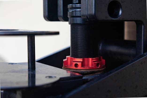 A close-up shot of a 3D printer nozzle depositing material to create a complex structure. The material being deposited is a metallic powder, and the layers are clearly visible. The image should emphasize the precision and detail of the 3D printing process. Reflects The Impact of 3D Printing on the US Aerospace Industry: Reducing Costs and Improving Efficiency.