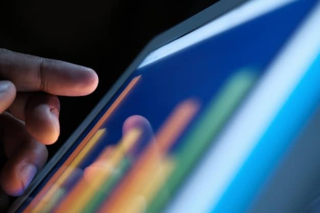 A close-up shot of a digital display showing segmented data with equal representation from different demographics, highlighting efforts in creating diverse and balanced datasets for AI training within US Tech Companies.