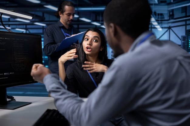 A team of cybersecurity professionals working together in a security operations center (SOC), monitoring network activity on large screens. The image conveys a sense of teamwork, expertise, and constant vigilance in the face of increasing cybersecurity threats.