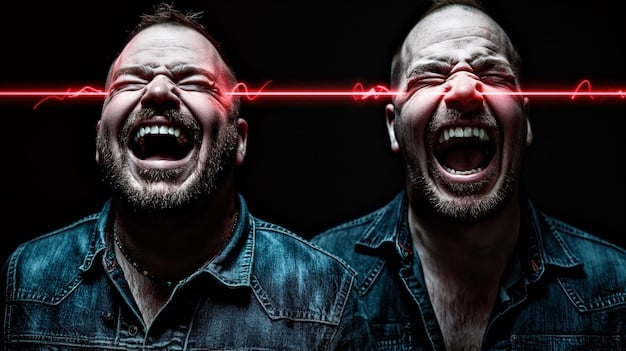 A close-up photo of two reality TV contestants arguing intensely, their faces conveying anger and betrayal. The background should subtly indicate the set of a popular reality TV show. Add a filter to enhance the emotional intensity of the scene.  