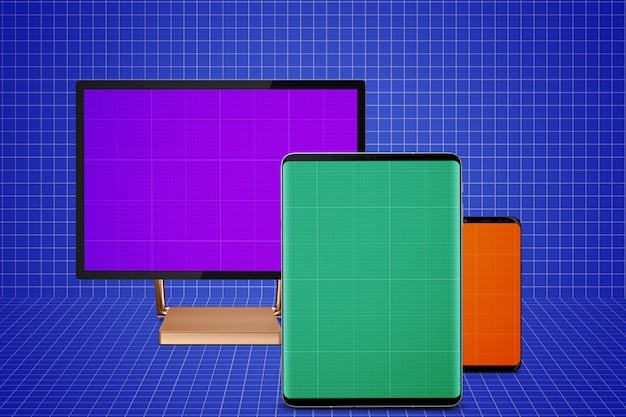 A split screen showcasing the app interfaces on different devices (TV, tablet, phone) of one streaming platform, highlighting features like seamless playback across devices, offline downloads, and user profile management. With visual elements that help compare user experiences accross devices.