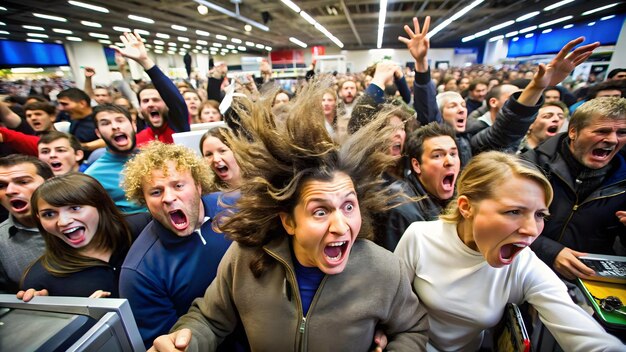 A packed e-sports arena with fans cheering and watching a high-stakes tournament on a massive screen. The atmosphere is electric with excitement, illustrating the growing popularity and competitive nature of e-sports games in the Gaming Industry Report: The Most Anticipated Video Game Releases of 2025.