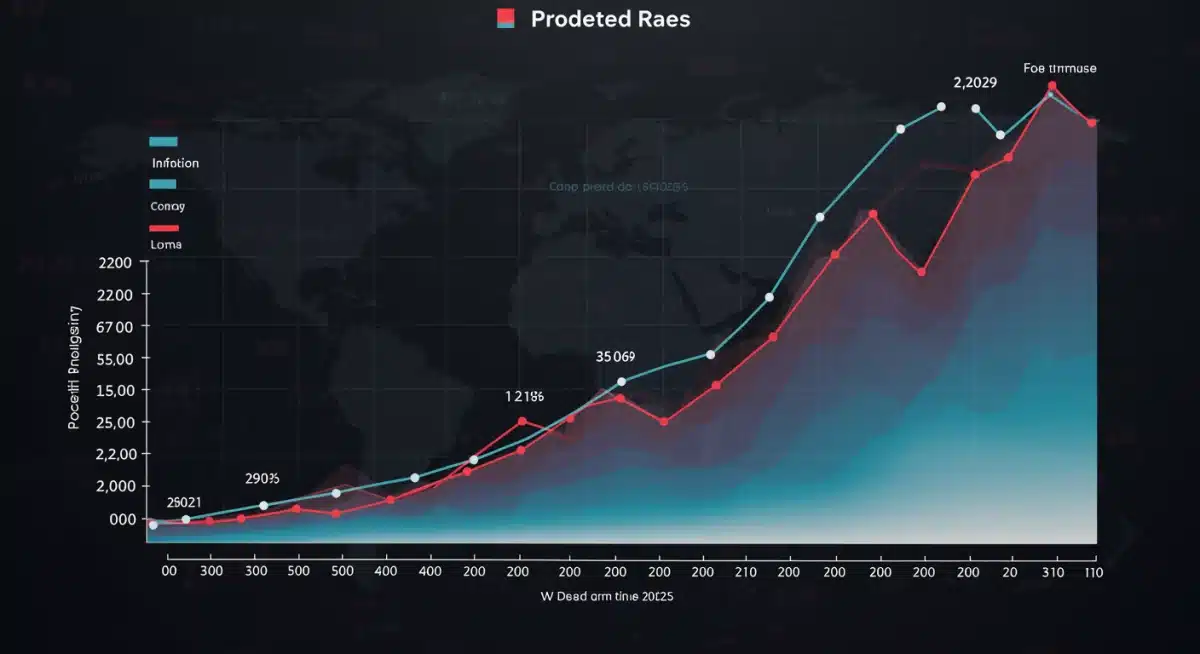 Projected interest rate curve for 2025 with economic indicators