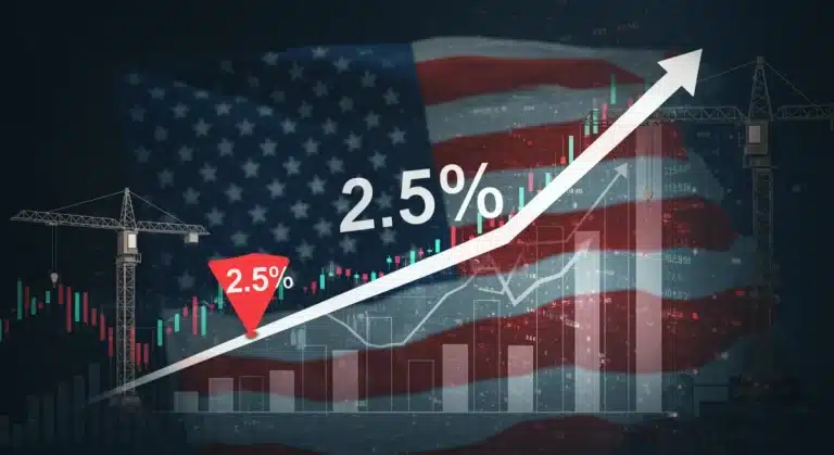 Graphic depicting 2025 U.S. GDP forecast of 2.5% growth, signifying economic stability