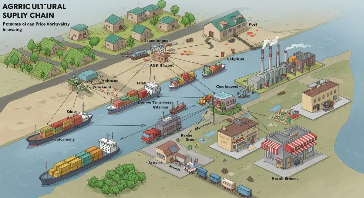 Complex agricultural supply chain facing price volatility