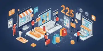 Dynamic visual of consumer spending growth for 2025, showing digital and physical retail activity.