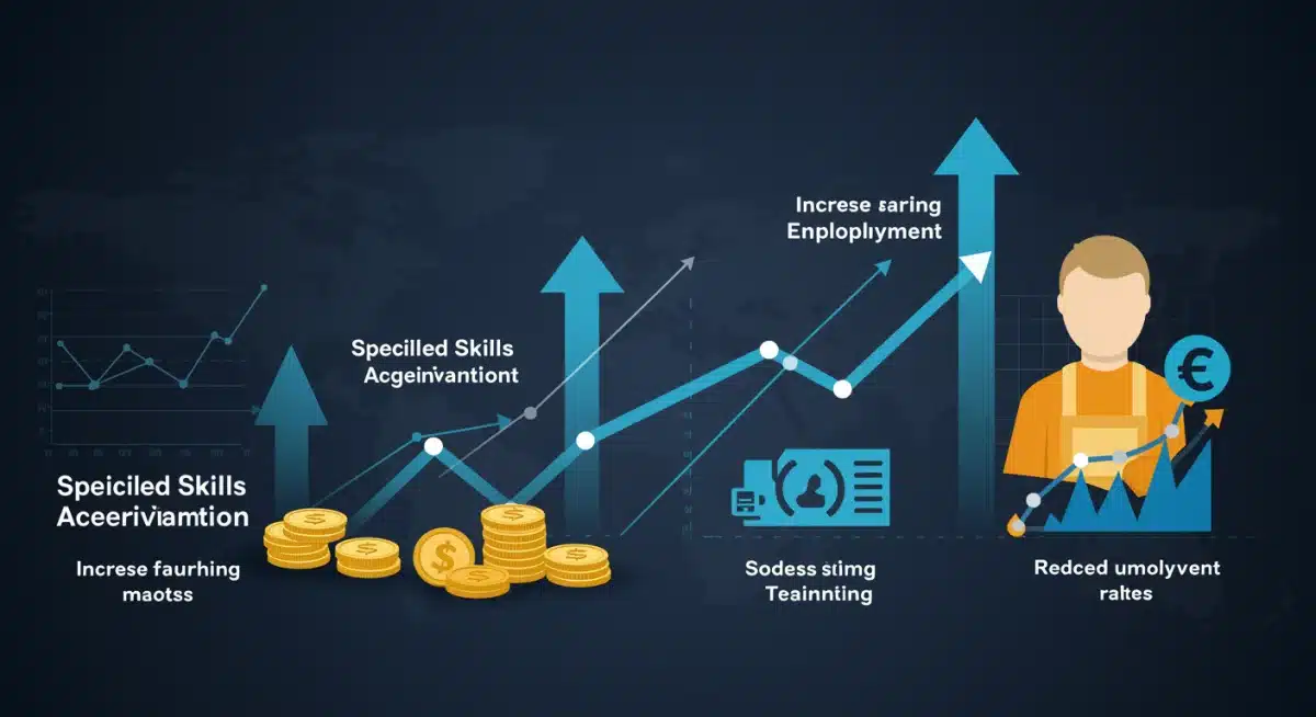 Infographic showing economic benefits of 2-year skills training programs.