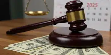 Gavel on dollar bills symbolizing 2025 debt ceiling negotiations and federal spending decisions