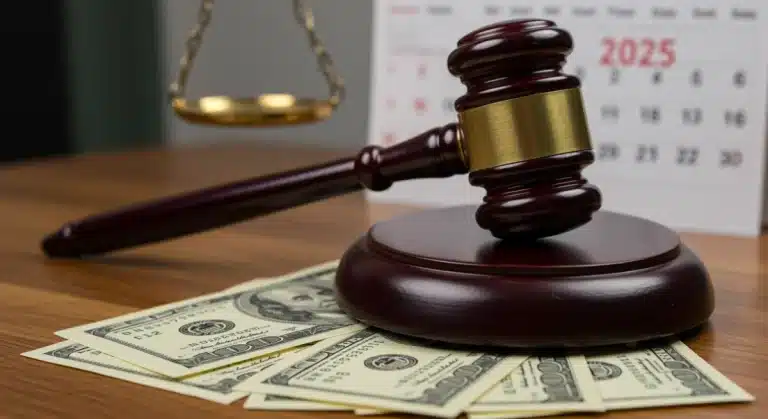 Gavel on dollar bills symbolizing 2025 debt ceiling negotiations and federal spending decisions