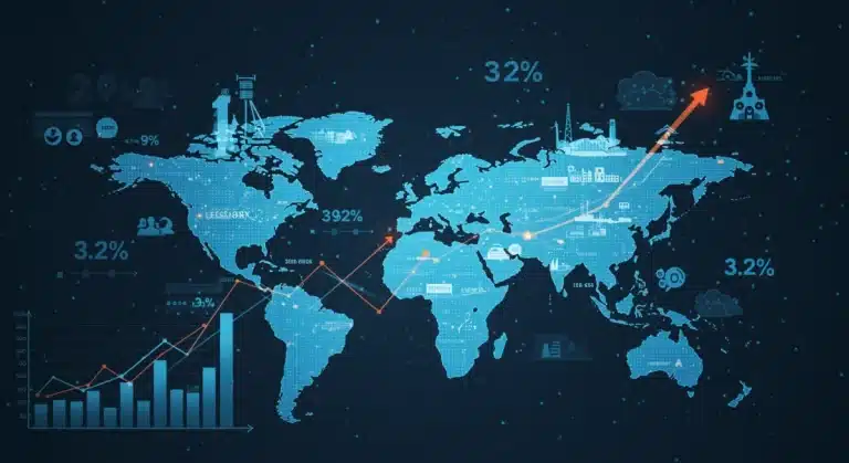 Infographic showing 2025 global GDP growth impacting US businesses