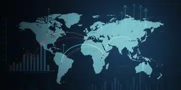 World map showing global economic growth projections and trade routes relevant to U.S. exporters in 2025.