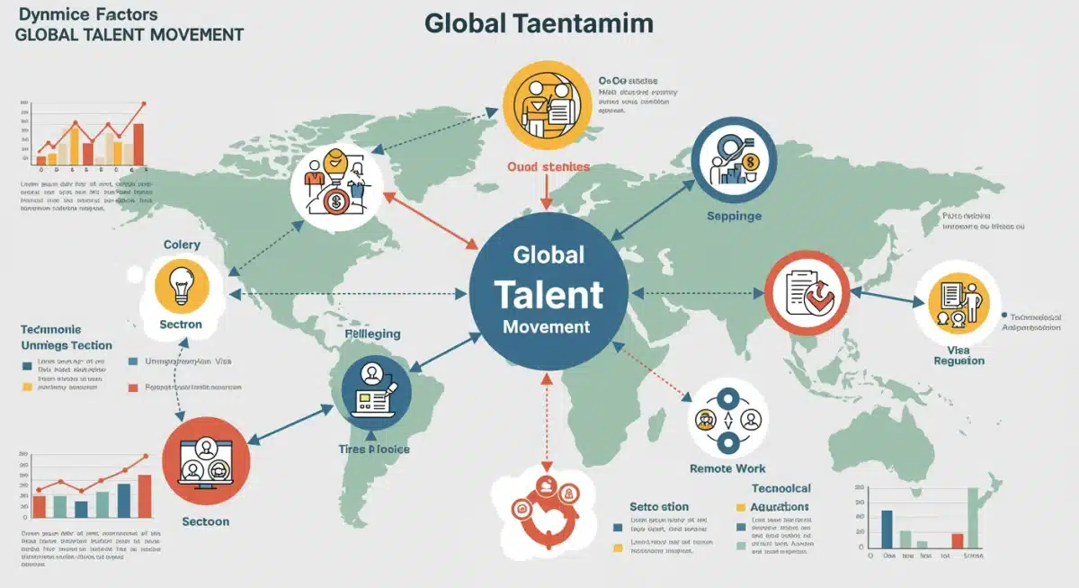 Infographic showing factors influencing global talent movement and workforce mobility.