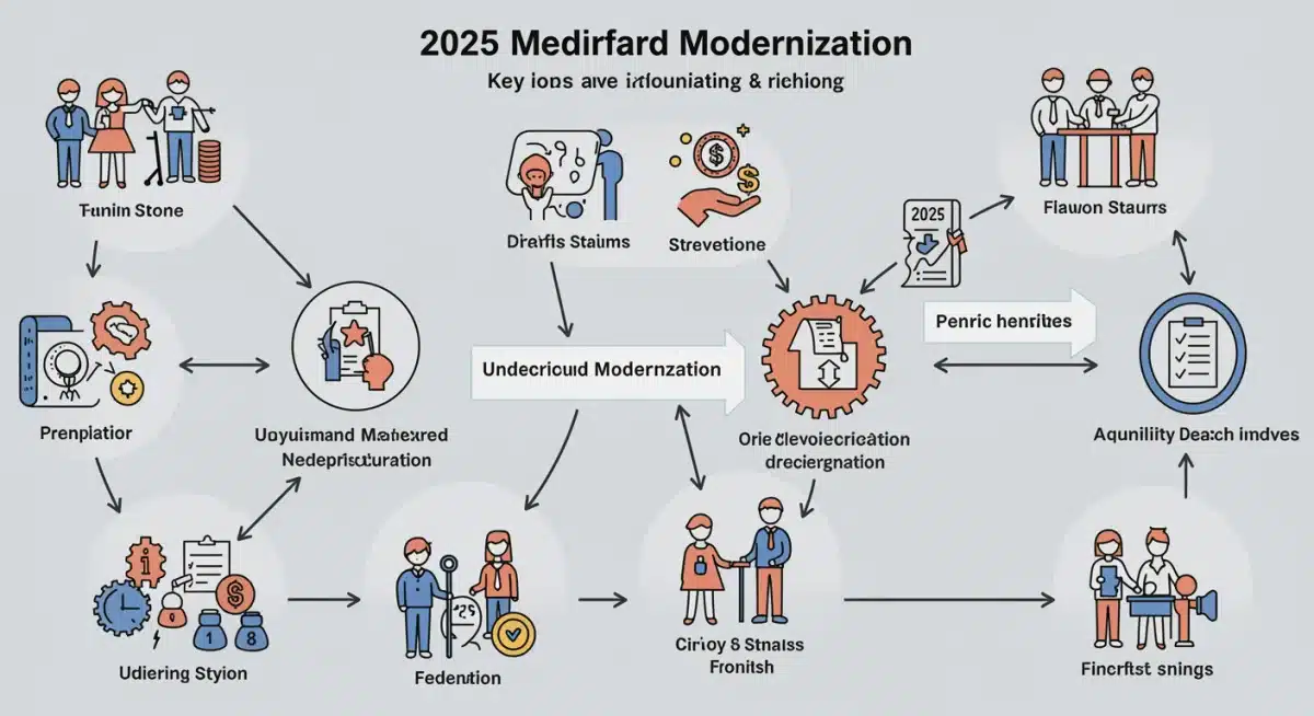 Infographic detailing the 2025 Medicaid modernization timeline and policy changes