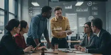 Professionals reviewing new employment law documents on a screen