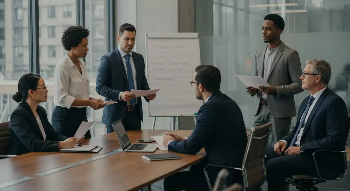 Professionals discussing new federal merit-based reforms for Administrative Law Judge appointments.