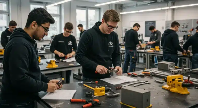 Students engaged in hands-on skills training bridging education and economic opportunity.