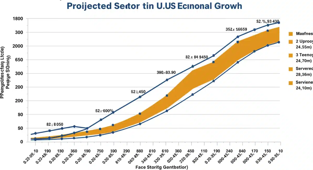 Chart showing projected US sectoral growth driven by global economy
