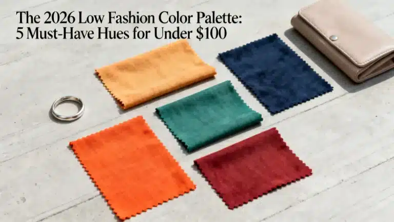 The 2026 Low Fashion Color Palette: 5 Must-Have Hues for Under $100 displayed on fabric swatches