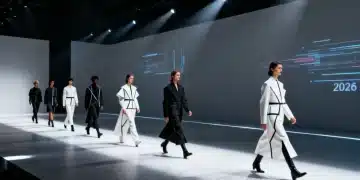 Models displaying key fashion silhouettes from the 2026 runway collection, emphasizing diverse styles.