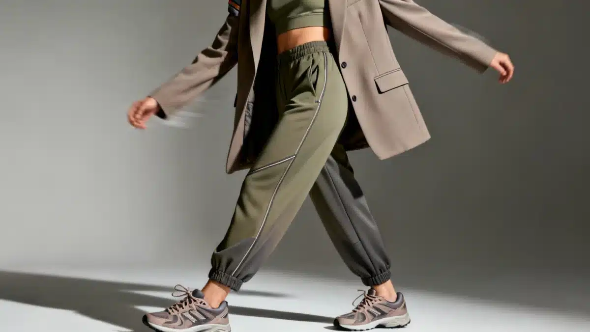 Elevated utility athleisure blazer and trousers