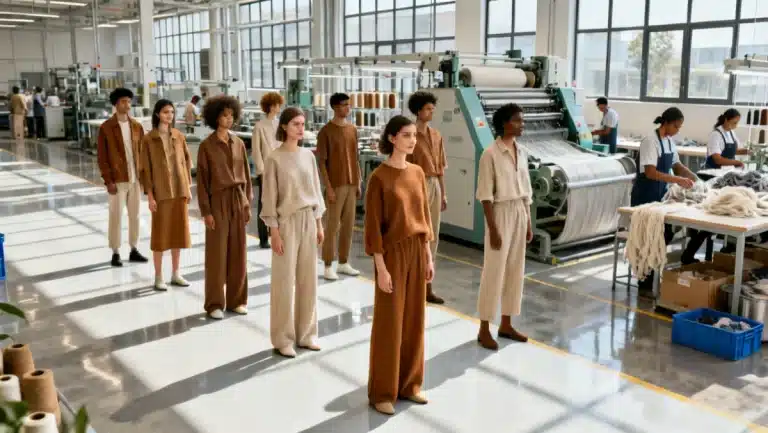 Models showcasing ethical sourcing in 2026 sustainable fashion