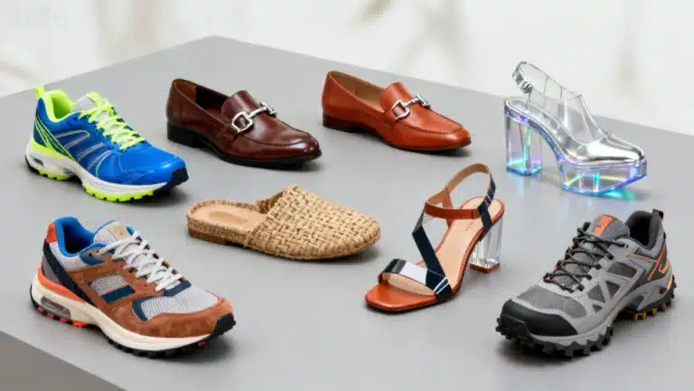 Seven essential footwear trends for 2026, showcasing diverse shoe styles for various occasions.