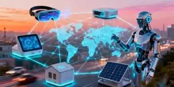 Futuristic electronic products representing the global tech shift and investment opportunities