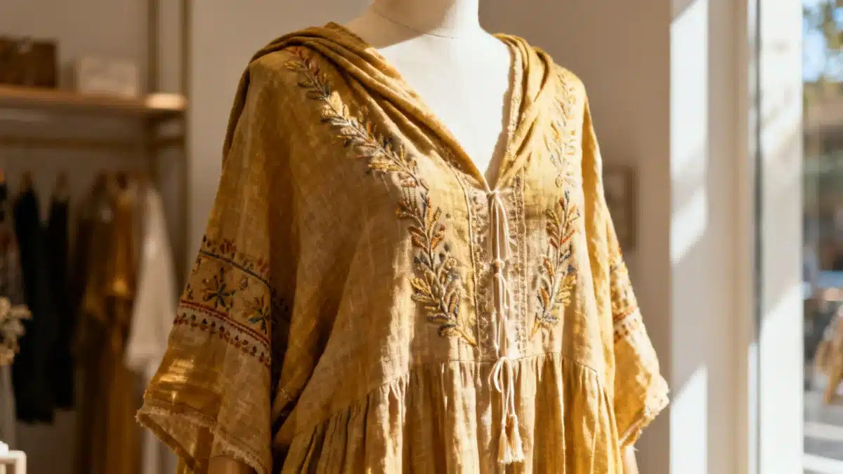 Linen blend maxi dress, a key piece for Resort Wear 2026