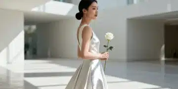 Modern bride in minimalist architectural gown, Bridal Fashion 2026