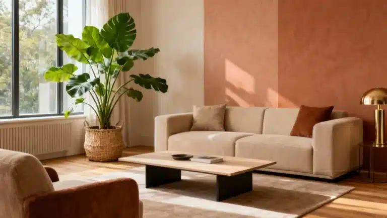 Modern living room showcasing global home decor trends mid-2026