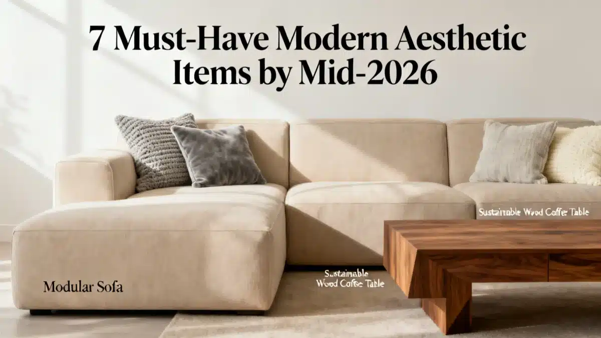 Modular sofa with sustainable elements, a key home decor item 2026