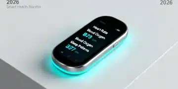 Futuristic Smart Health Monitors of 2026 displaying vital health data for proactive wellness management.