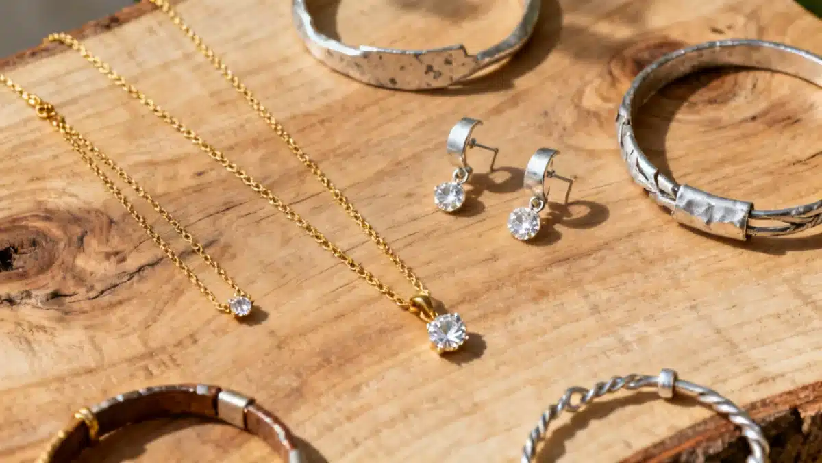 Sustainable and ethical jewelry pieces reflecting The Top 7 Global Jewelry Trends for 2026.