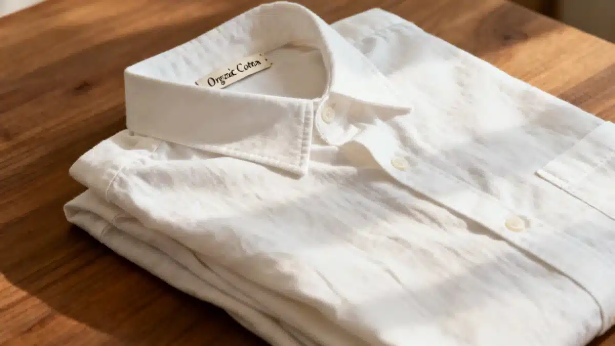 Sustainable white button-down shirt, a key piece in Your 2026 Guide to 4 Essential Low Fashion Pieces for Every Occasion.